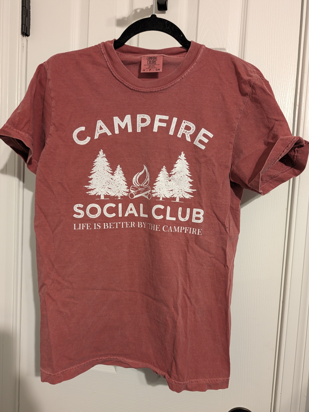 Comfort Colors Campfire Social Club Graphic Tee - Dusty Red